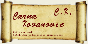 Čarna Kovanović vizit kartica